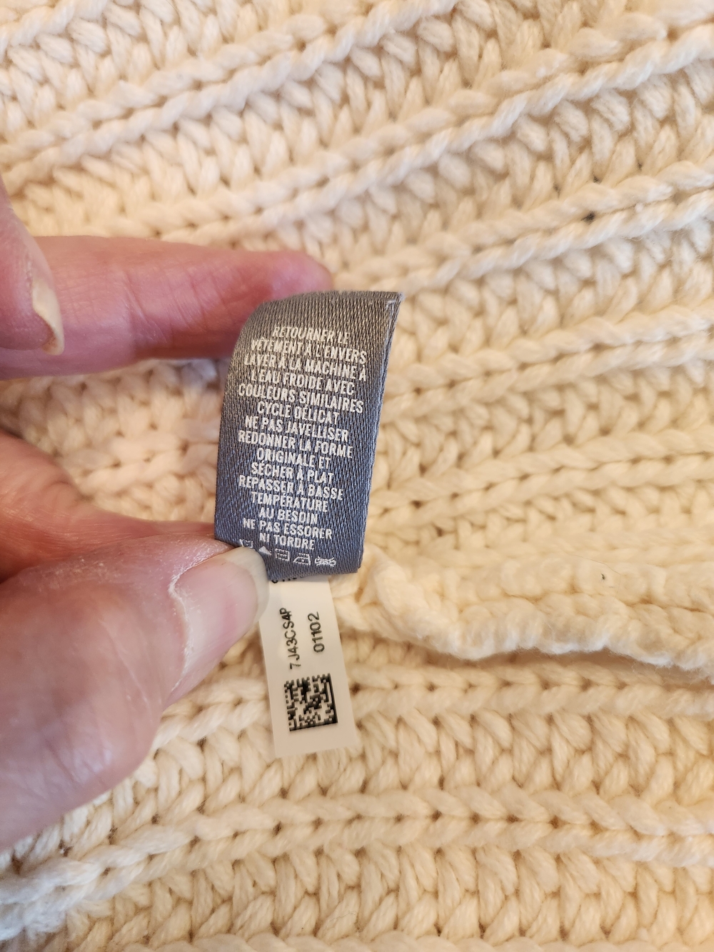 aerie Cream Lace-Up V-Neck Sweater With Navy Ties Size M Super Soft Boxy Fit - Picture 11 of 13